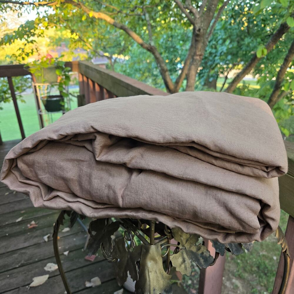 New Quince 100% European Flax Linen King 4Pc Sheet Set Toffee $204 MSRP - Picture 5 of 7
